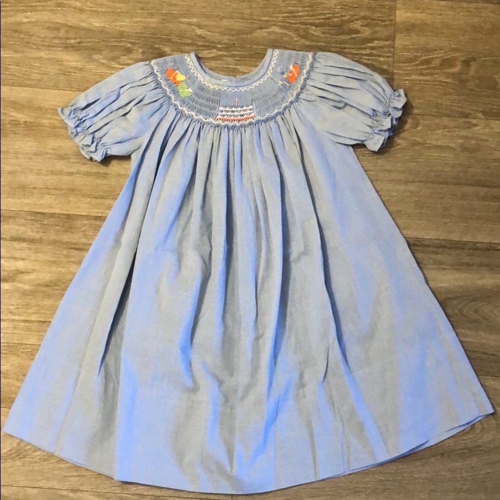 Toddler birthday smocked dress
